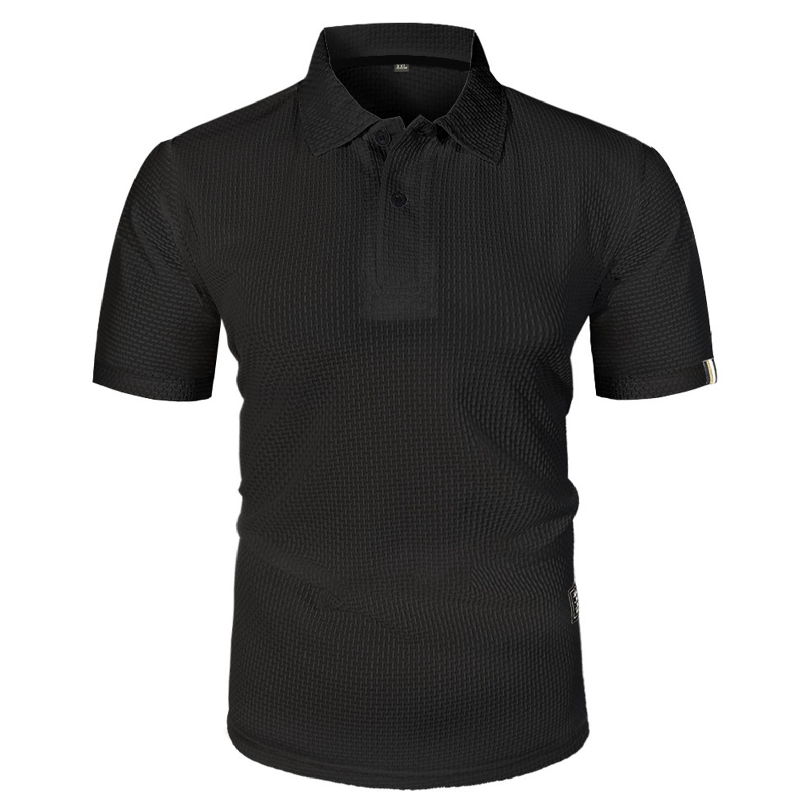 thumbnail image 4 of Camiseta informal de manga corta y color liso para hombre - Tejido ligero y transpirable - Cuello clásico para ocasiones informales de verano, 4 of 7
